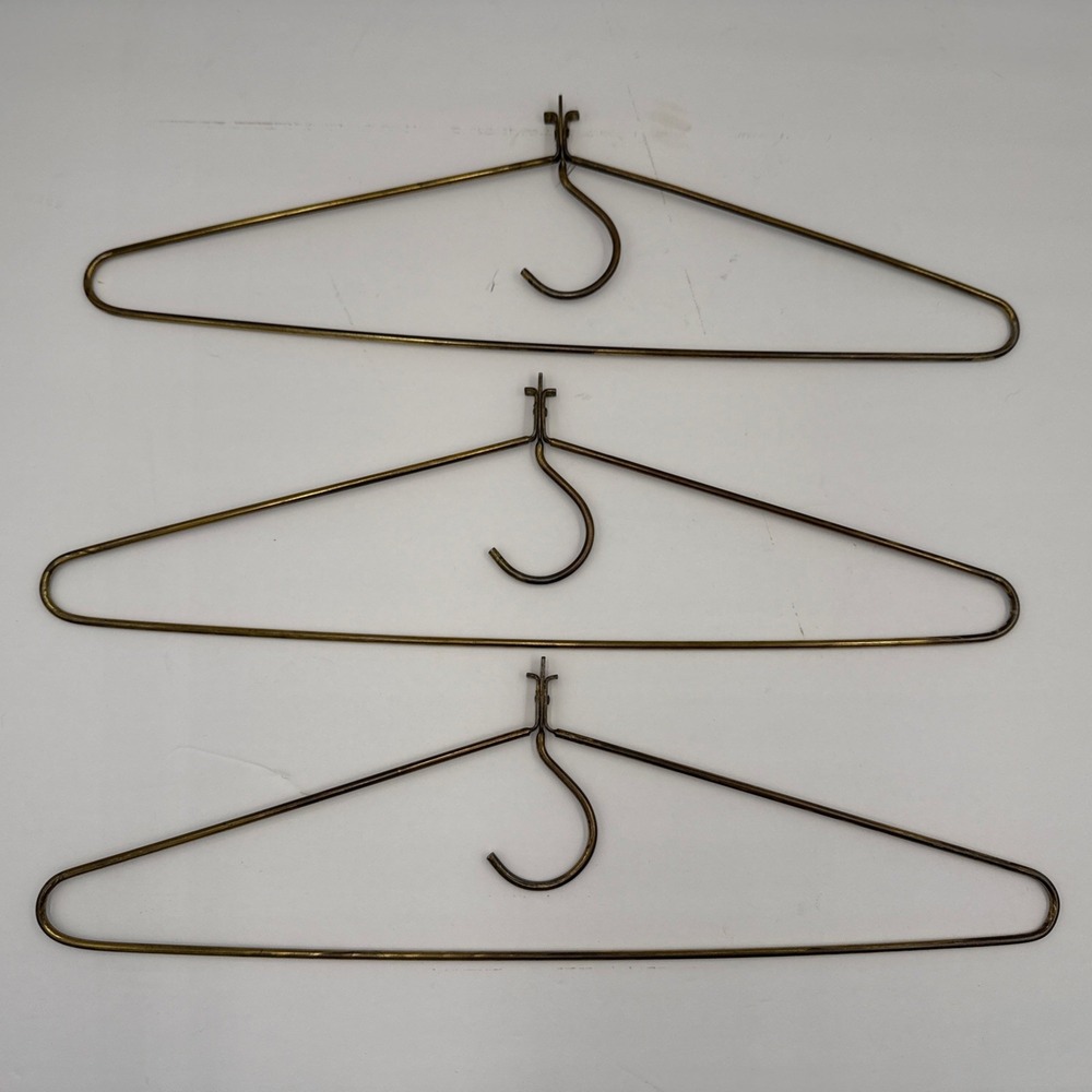 Vintage Mid-Century Heavy Brass Coat Hangers